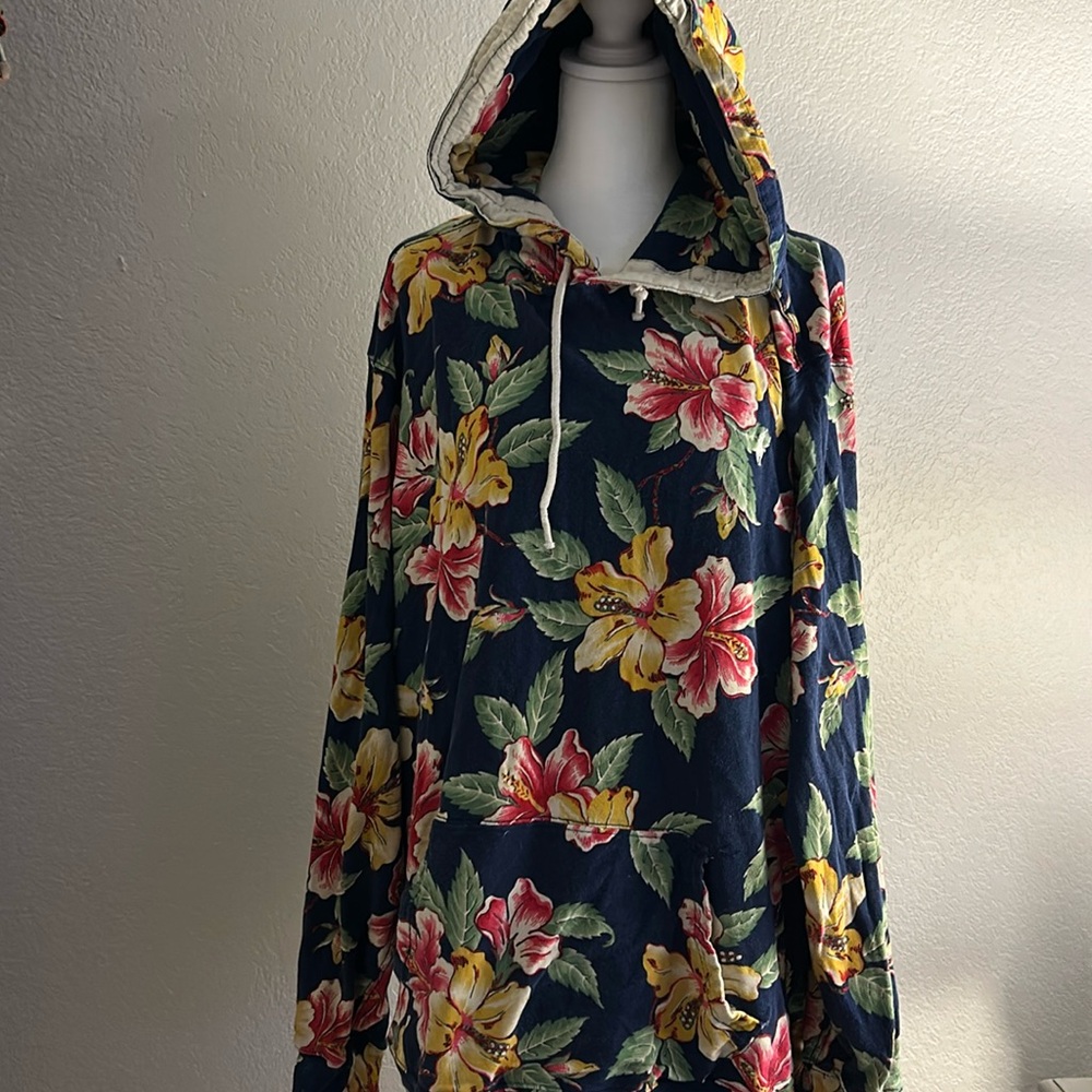 Polo by Ralph Lauren Floral Hoodie - Navy and Yellow